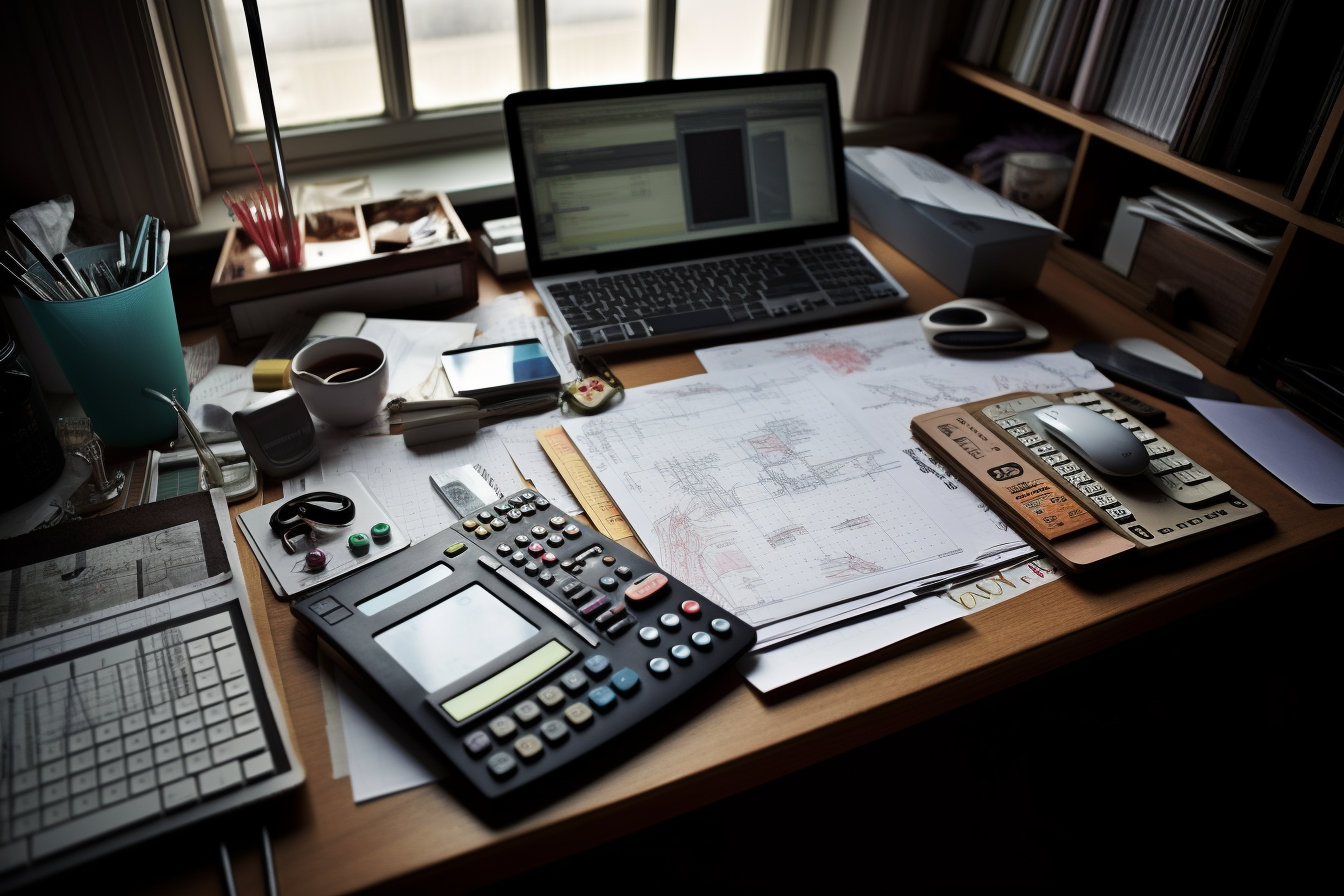 Photo réaliste d’un bureau bien organisé avec un ordinateur portable ouvert sur un tableau financier, un carnet avec écrit "Objectifs d’épargne", des graphiques de croissance, une calculatrice, des billets en euros, et un stylo. Lumière naturelle, image nette, sans flou, ambiance professionnelle et motivante --ar 3:2 --v 5 --q 2 --style photographic